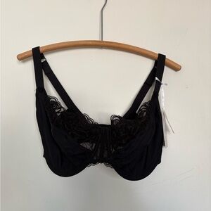 Panache Black Lace Embroidered Bra